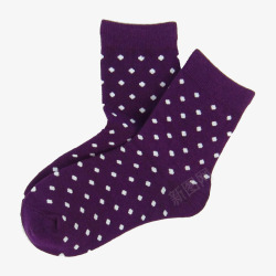 紫色波点棉质短袜子素材