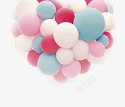粉色彩色漂浮气球素材