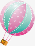 粉红热气球飞翔漂浮图标图标