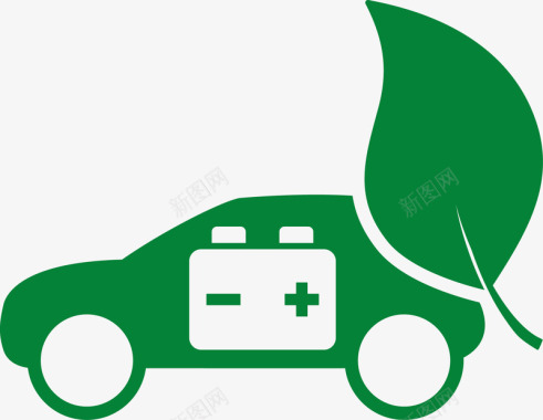 节能环保卡通绿色环保汽车图图标图标