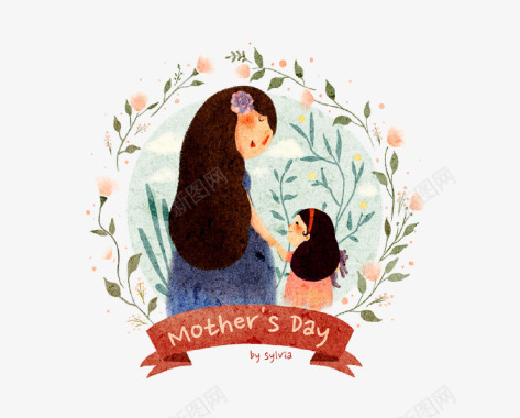 感恩母亲节玫瑰色创意创意母亲节手绘图标图标