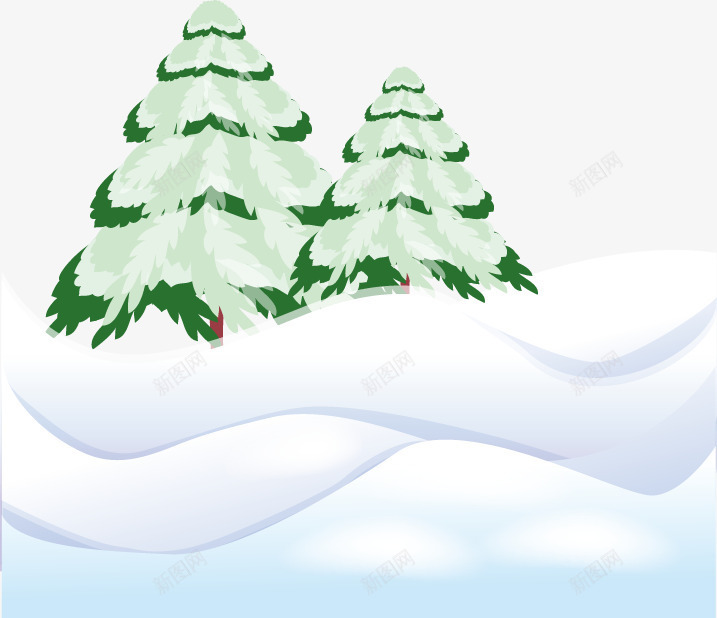 冬天的树png免抠素材_88icon https://88icon.com 冬天 松树 树 积雪