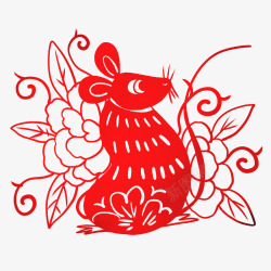 卡通鼠年剪纸素材