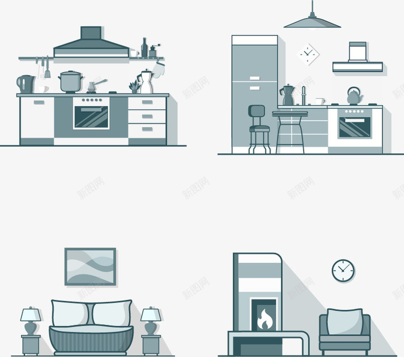 简约家居png免抠素材_88icon https://88icon.com 家具 家居 简约 装修