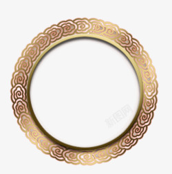 古风金色圆环装饰背景素材