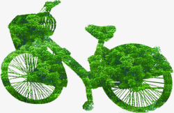 绿色环保创意自行车造型素材