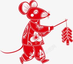 鼠年老鼠放鞭炮素材