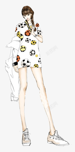 女装女模特手绘时装模特高清图片