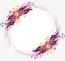 紫色花藤装饰边框素材