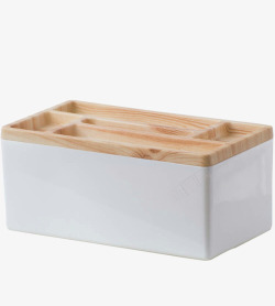白色木质纸巾盒素材
