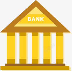 bank金色银行房屋图标矢量图高清图片