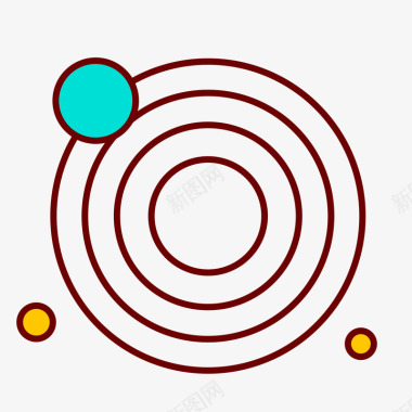 黑色手绘圆环星球元素图标图标