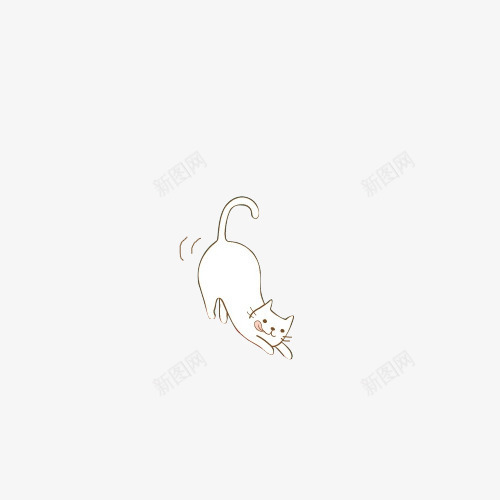 手绘线条可爱小馋猫png免抠素材_88icon https://88icon.com 可爱 小馋猫 手绘 线条