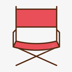 红色手绘座位椅子元素矢量图素材