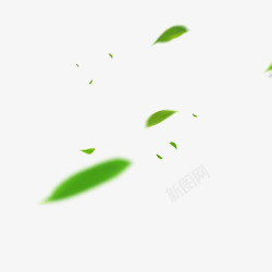 电商叶子漂浮的绿色模糊叶子高清图片