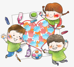彩色手绘儿童插画卡通插画素材