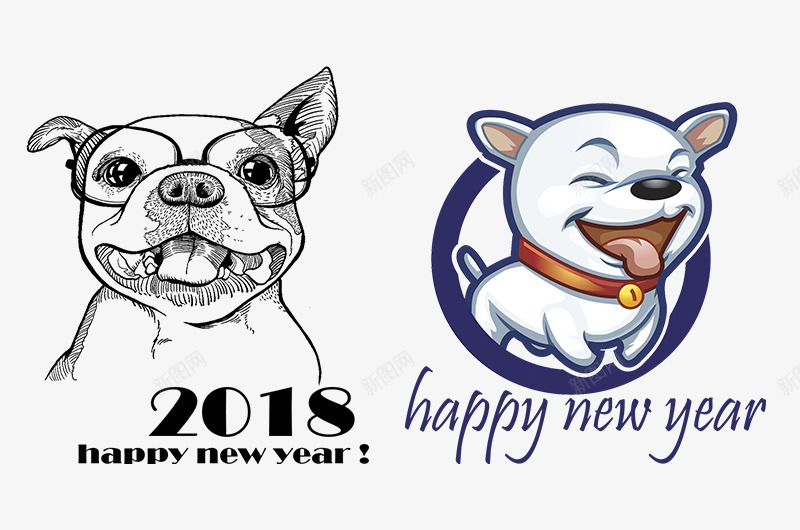 新年卡通电商动物狗png免抠素材_88icon https://88icon.com 2018 卡通狗 宠物狗 新年 新年快乐 新春 春节 狗年大吉