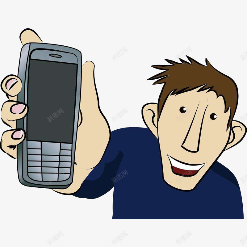 拿着老款手机的卡通男士png免抠素材_88icon https://88icon.com 卡通 卡通人物 手握手机 手机 手绘 拿着手机 拿着手机的卡通人物 老款手机