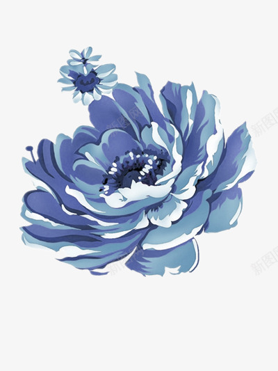 美丽的蓝莲花png免抠素材_88icon https://88icon.com 图片 植物 花朵 蓝色