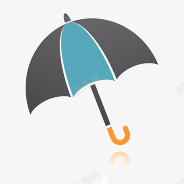 创意蓝色雨伞图标图标