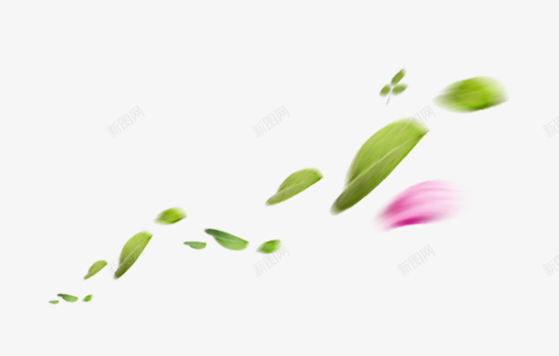 绿色花瓣飘落漂浮png免抠素材_88icon https://88icon.com 免抠PNG 漂浮 绿色 花瓣 飘落