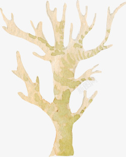 手绘淡粉色的珊瑚树素材
