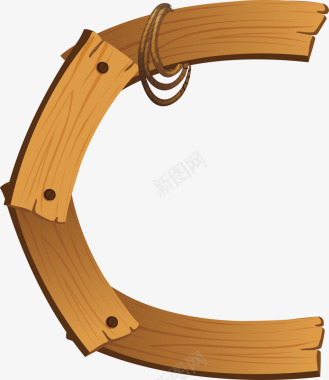 创意logo木元素工人字母C形图标矢量图图标