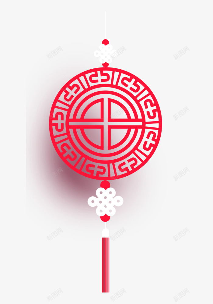 红色中国风圆形挂件png免抠素材_88icon https://88icon.com 中国结 中国风挂饰 圆形挂件 新年 新春 春节