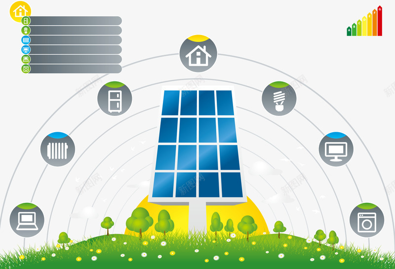 太阳能能源供应图png免抠素材_88icon https://88icon.com 太阳能 环境保护 生态 装饰
