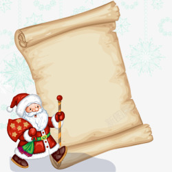 圣诞老人与装饰纸张矢量图素材