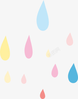 雨滴底纹彩色雨滴漂浮高清图片