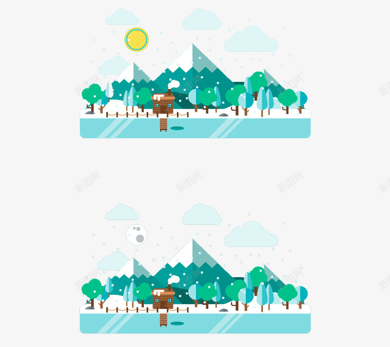 冬季山中湖泊风景bannerpng免抠素材_88icon https://88icon.com banner 冬季 山 湖泊 风景