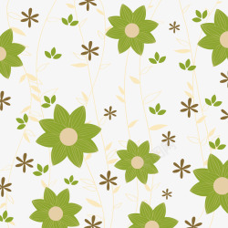 绿色花朵无缝拼接矢量图素材