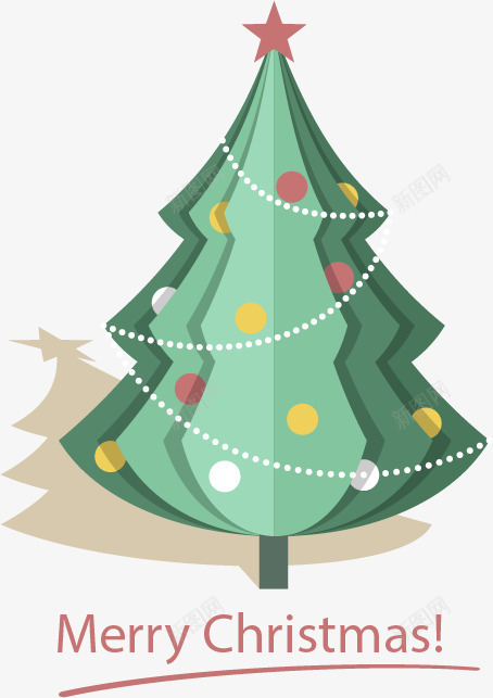 扁平折纸圣诞树png免抠素材_88icon https://88icon.com 圣诞树 圣诞节 绿色 装饰 阴影