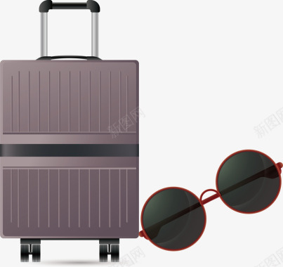 交通旅游旅游常备物品眼镜旅行箱小图标矢矢量图图标