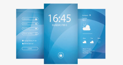 UI桌面设计蓝色桌面手机界面高清图片