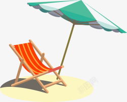 夏日气息沙滩躺椅素材