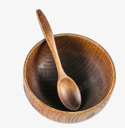 木碗和木勺素材