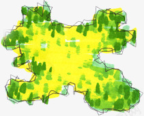 黄绿色手绘大树装饰png免抠素材_88icon https://88icon.com 大树 装饰 黄绿色