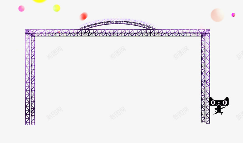 活动拱门psd免抠素材_88icon https://88icon.com 618元素 天猫 拱门 漂浮彩球 装饰素材