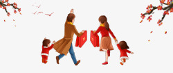 新年喜庆狂欢标签春节购物人物psd分层图高清图片