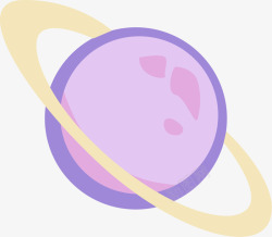 紫色扁平卡通星球素材