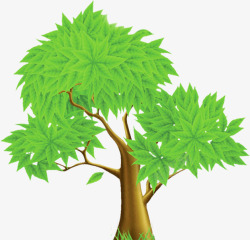 绿色卡通创意大树树木素材