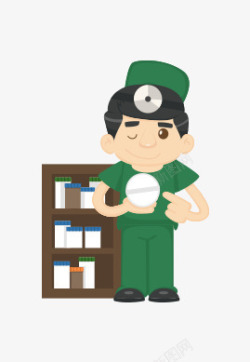 男护士吃药绿色衣服男护士吃药高清图片