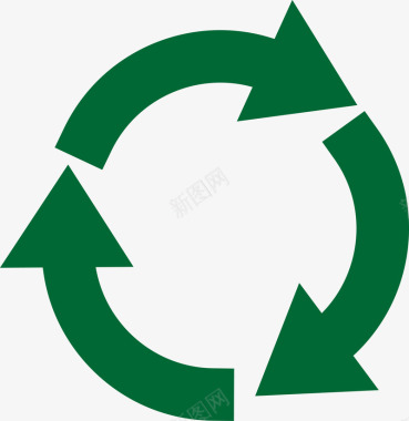 垃圾桶卡通绿色箭头图标图标