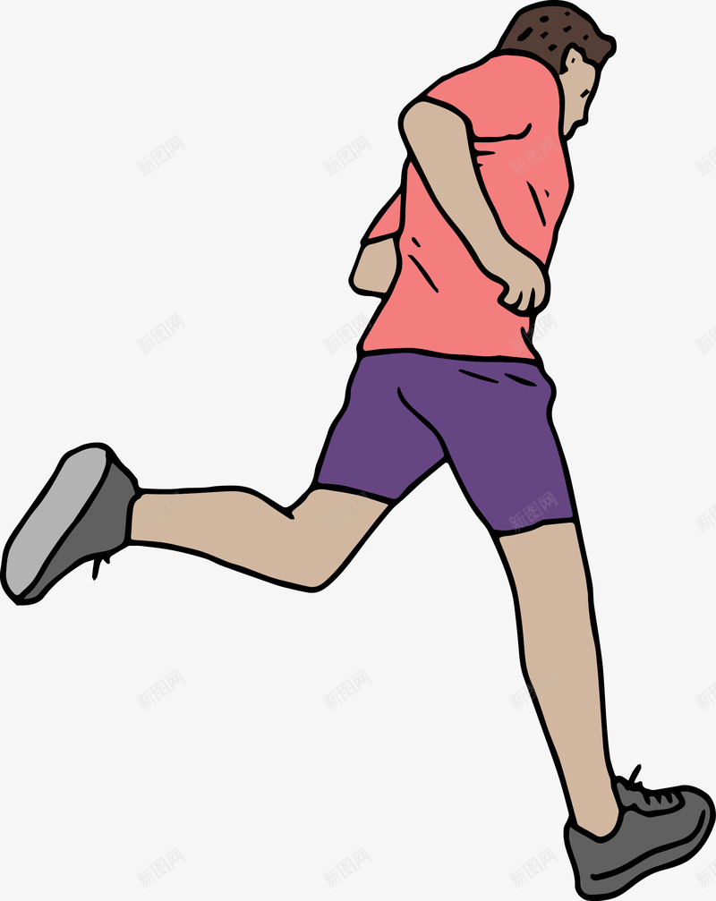 卡通奔跑的男人图矢量图ai免抠素材_88icon https://88icon.com 人 健身 健身图 卡通人 奔跑 女人 男人 矢量人 运动 锻炼 矢量图