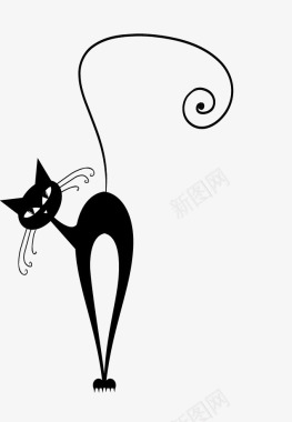 小猫咪抱枕可爱卡通黑色小猫咪图标图标