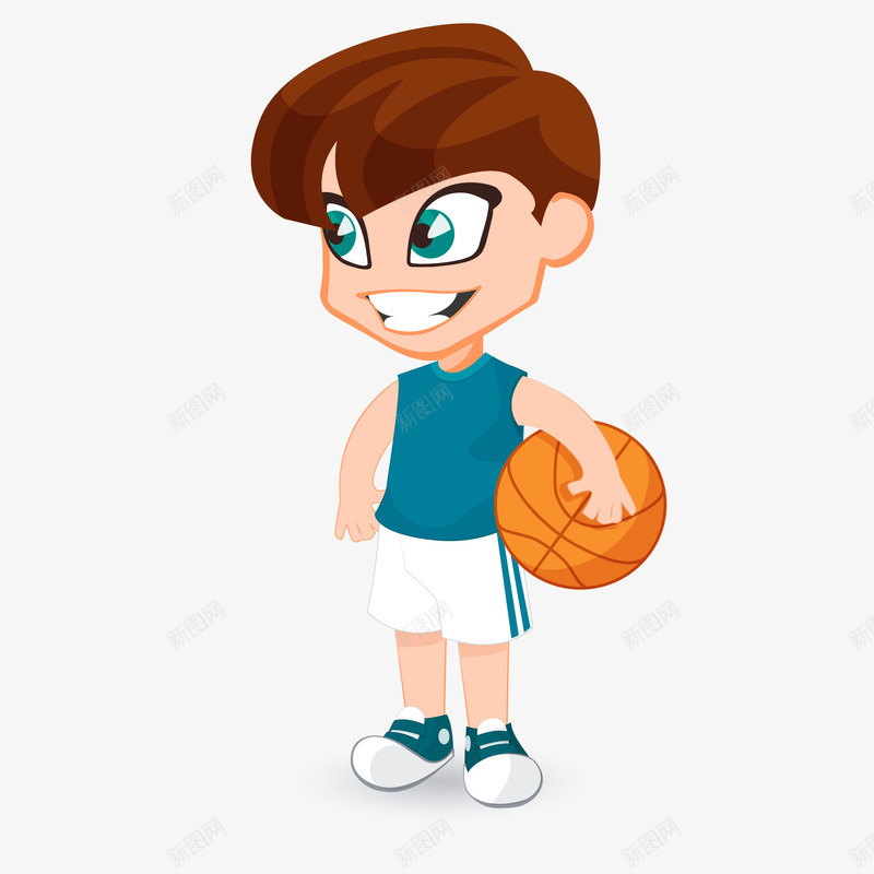 卡通打篮球的人物矢量图ai免抠素材_88icon https://88icon.com 人物设计 打篮球 校园运动会 比赛 运动 锻炼 矢量图