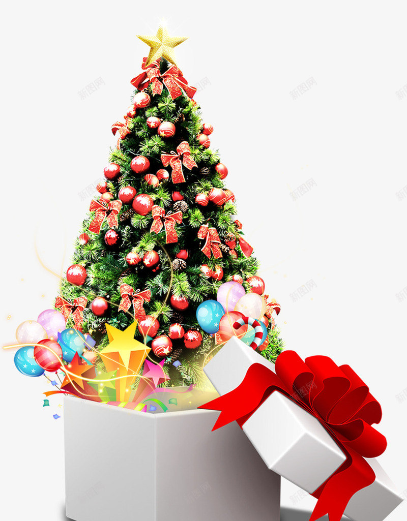圣诞节礼物星星装饰png免抠素材_88icon https://88icon.com 圣诞节 星星 礼物 装饰