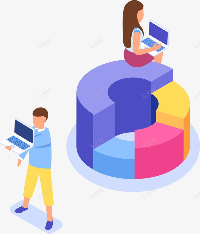 25D金融数据科技立体插画矢量图ai免抠素材_88icon https://88icon.com 25D商务科技立体 25D金融 白领 立体插画 立体金融 笔记本 网络 金融数据 矢量图